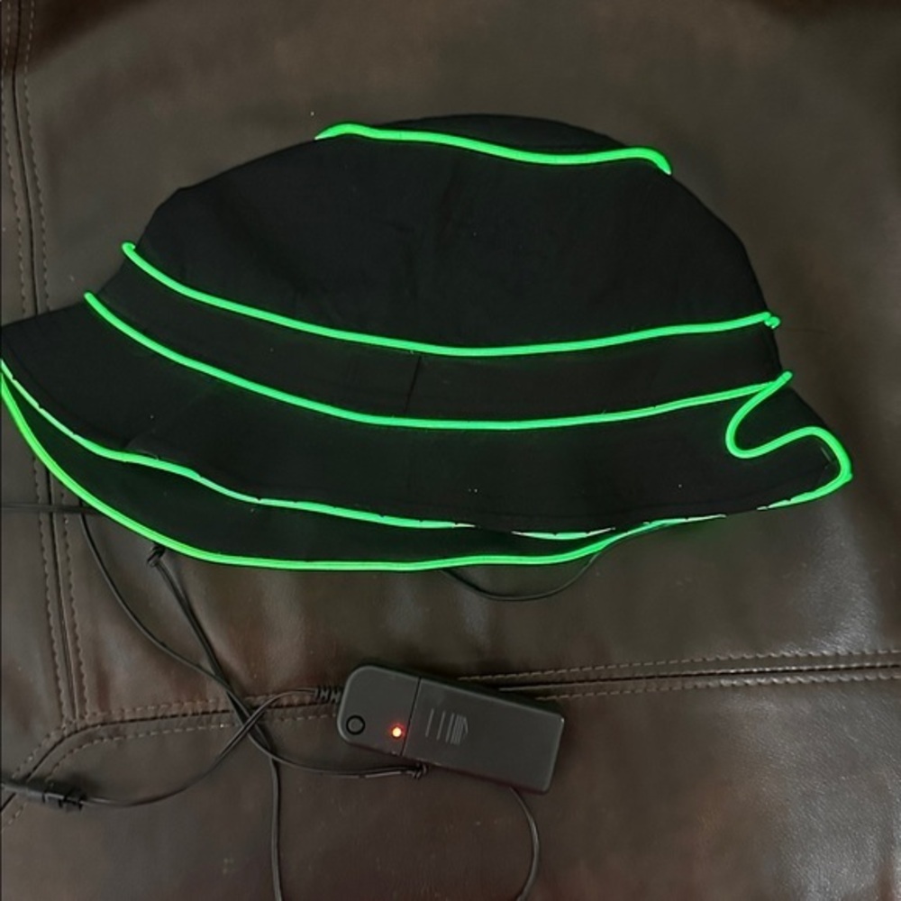 LED Party Hat LED Disco Top Hat Unisex Flashing LED Hat Jazz Hat Costume (Green)